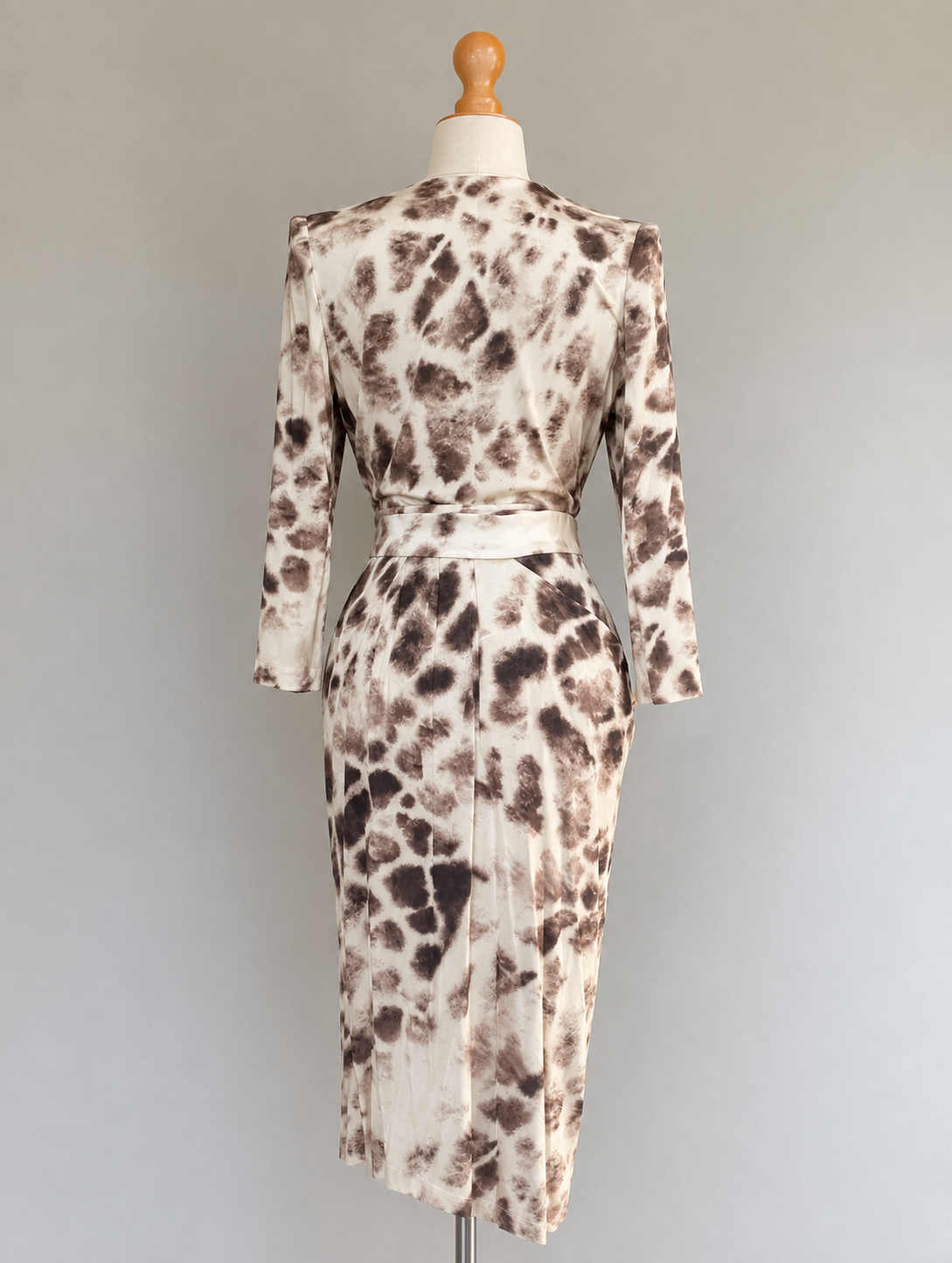 Just Cavalli Giraffe Animal Blot Print Midi Dress - S