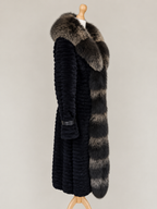 Monica Rea Italian Full Length Rabbit Fox Fur Coat - M-L