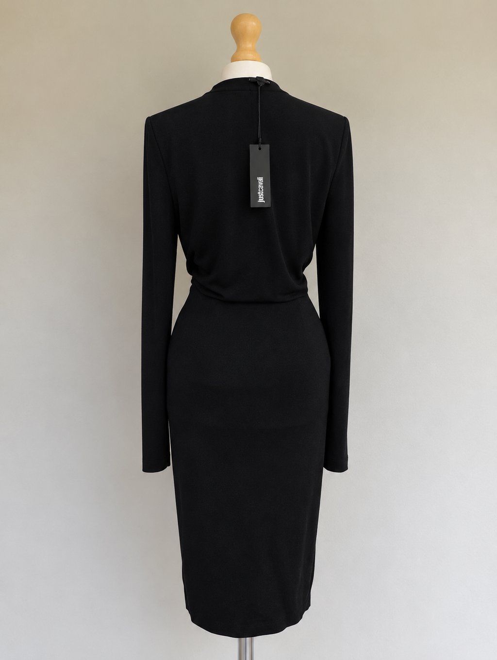 Just Cavalli Black Jersey Long Sleeve Wrap Dress - XS