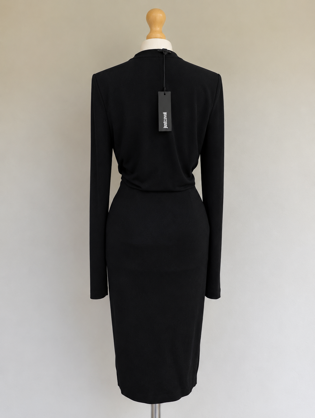 Just Cavalli Black Jersey Long Sleeve Wrap Dress - XS