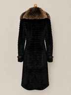 Monica Rea Italian Full Length Rabbit Fox Fur Coat - M-L