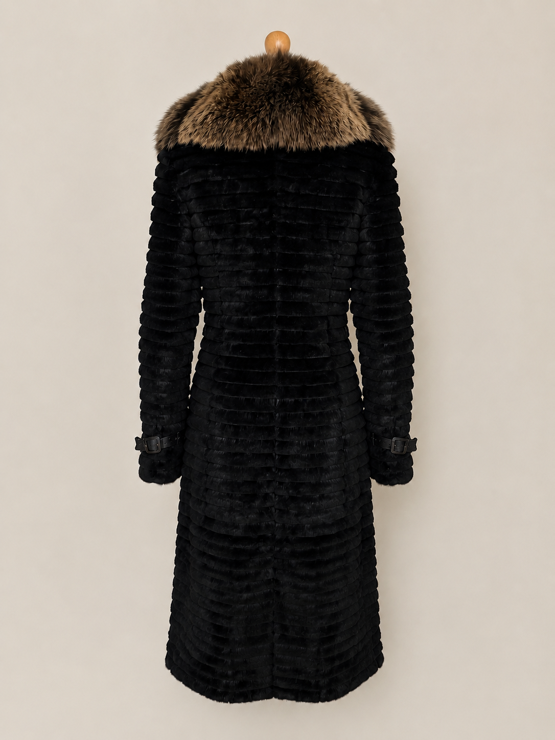 Monica Rea Italian Full Length Rabbit Fox Fur Coat - M-L