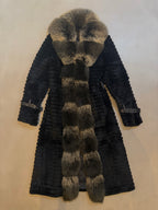 Monica Rea Italian Full Length Rabbit Fox Fur Coat - M-L