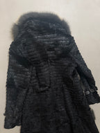 Monica Rea Italian Full Length Rabbit Fox Fur Coat - M-L