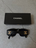 Chanel Black Quilted CC Sunglasses