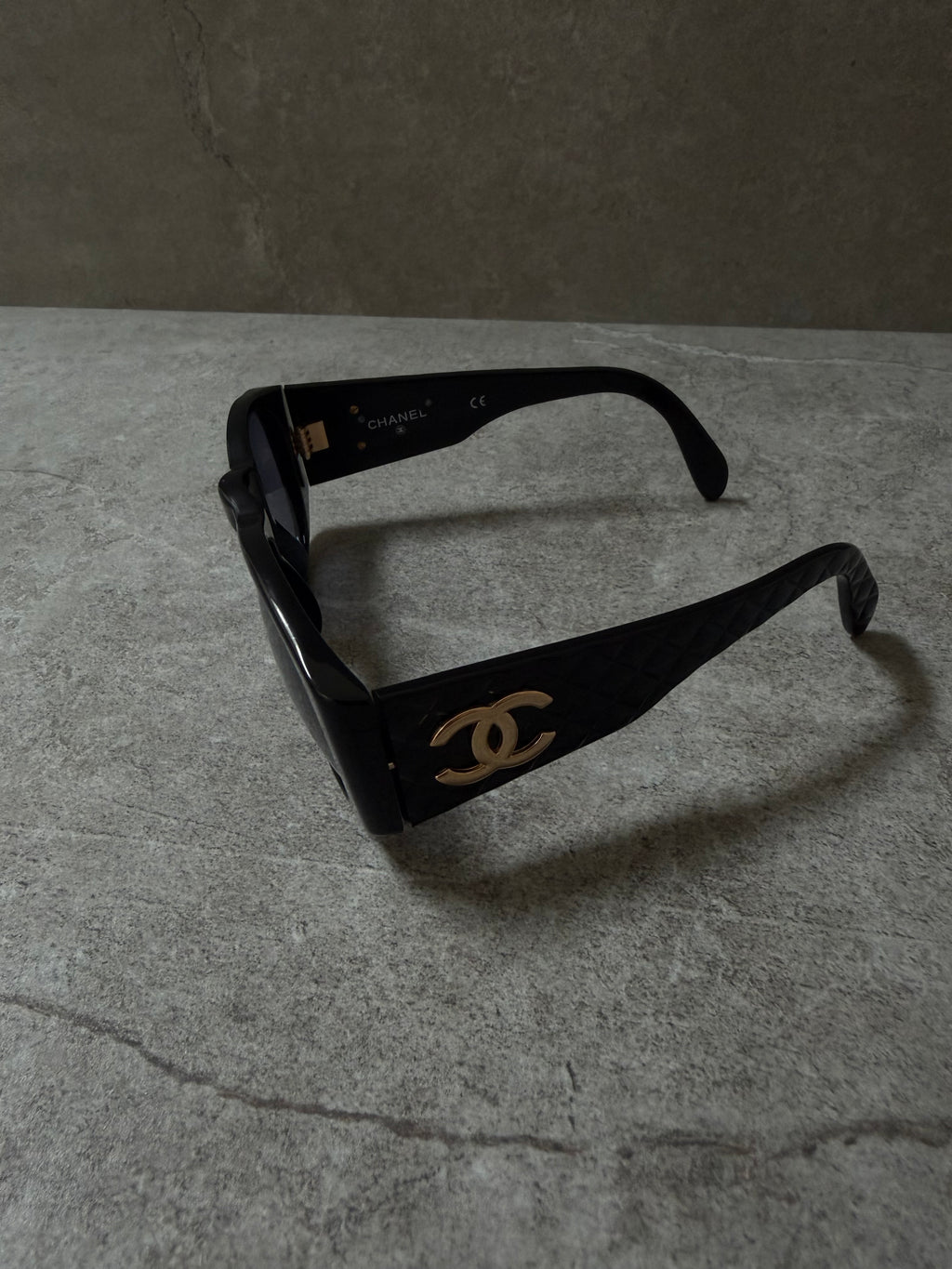 Chanel Black Quilted CC Sunglasses