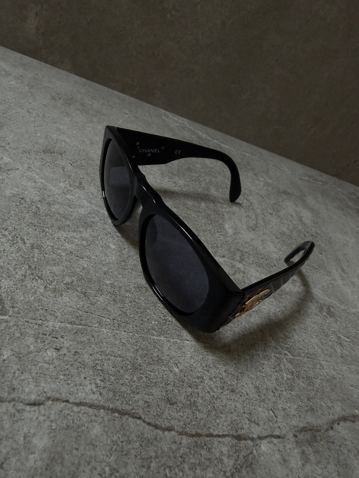 Chanel Black Quilted CC Sunglasses