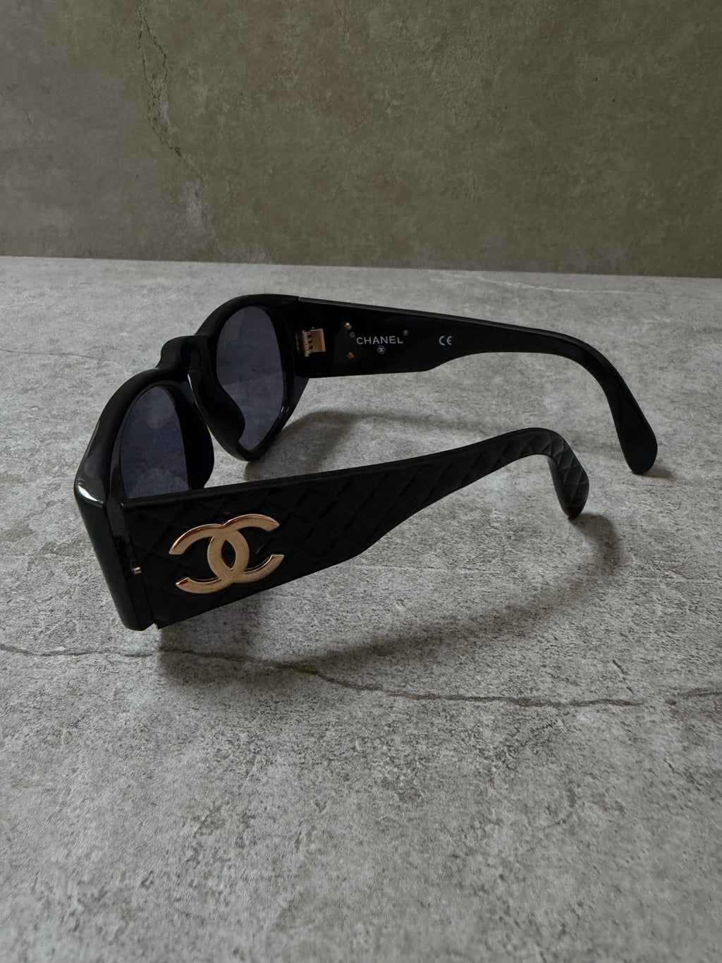 Chanel Black Quilted CC Sunglasses