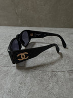 Chanel Black Quilted CC Sunglasses