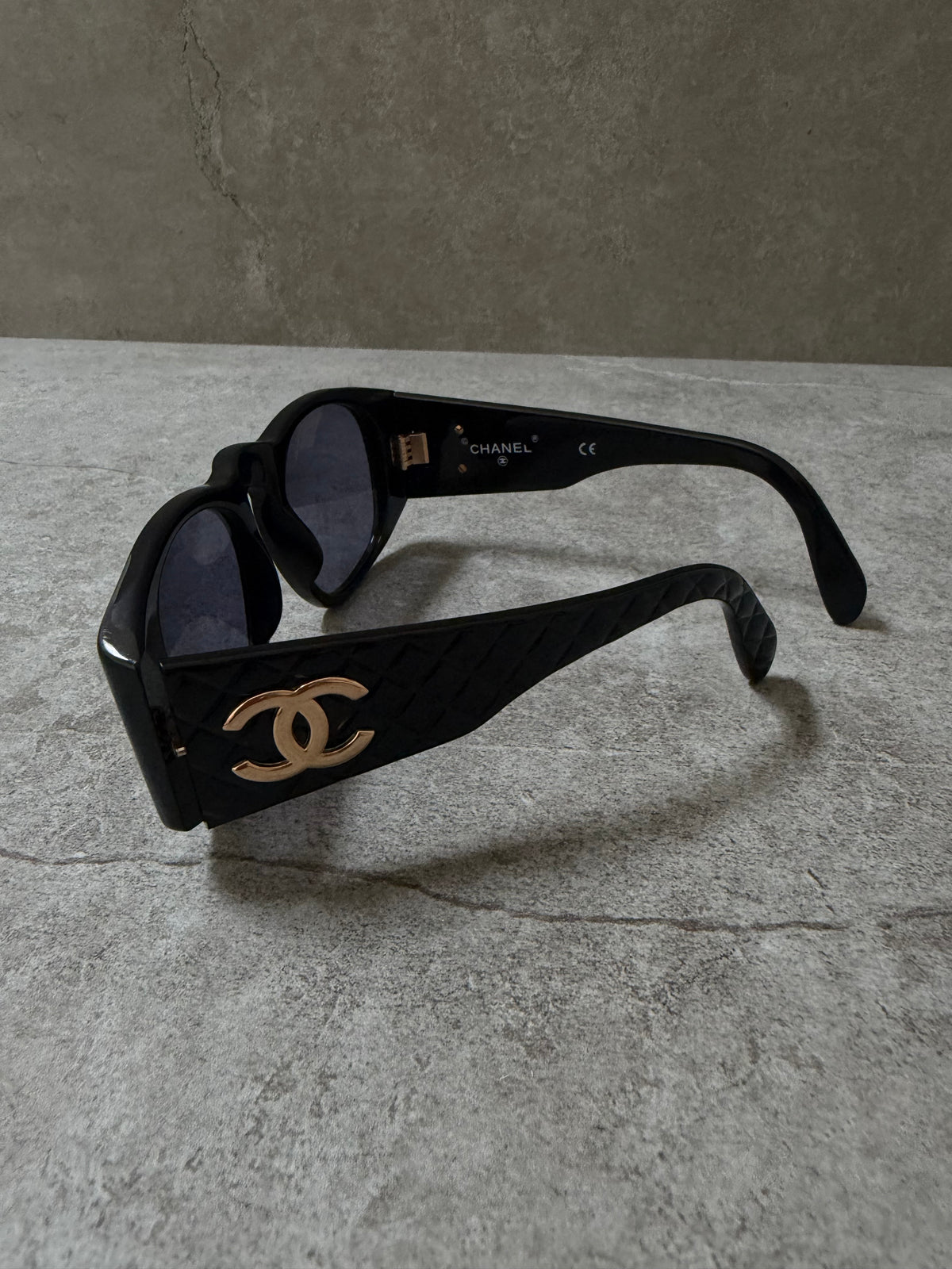 Chanel Black Quilted CC Sunglasses