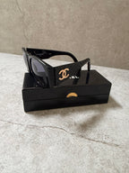Chanel Black Quilted CC Sunglasses