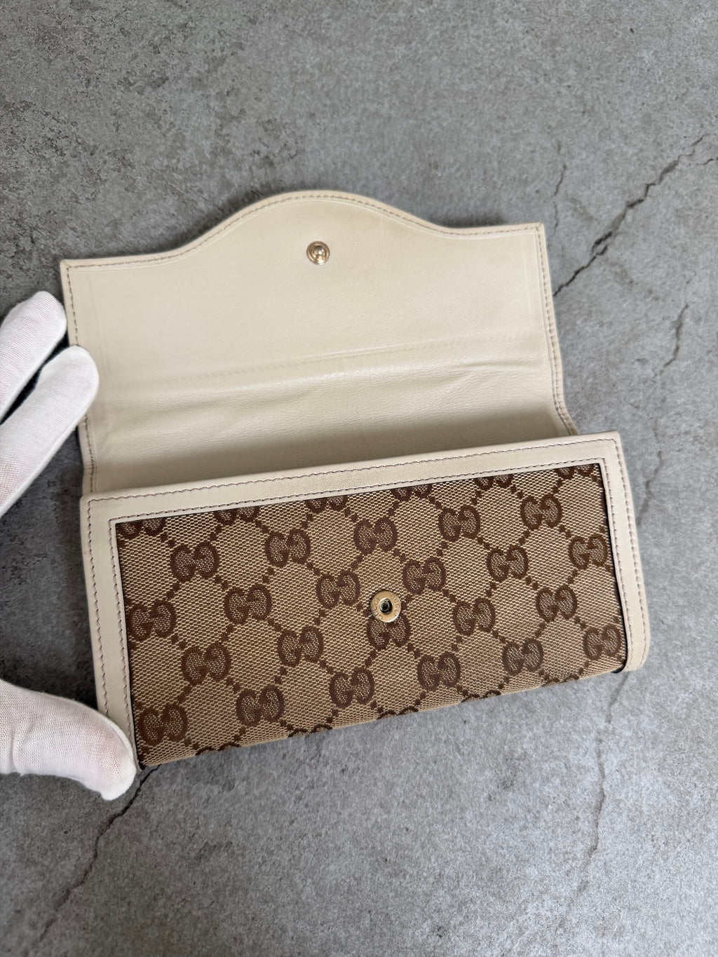 Gucci GG Monogram Canvas Continental Flap Wallet