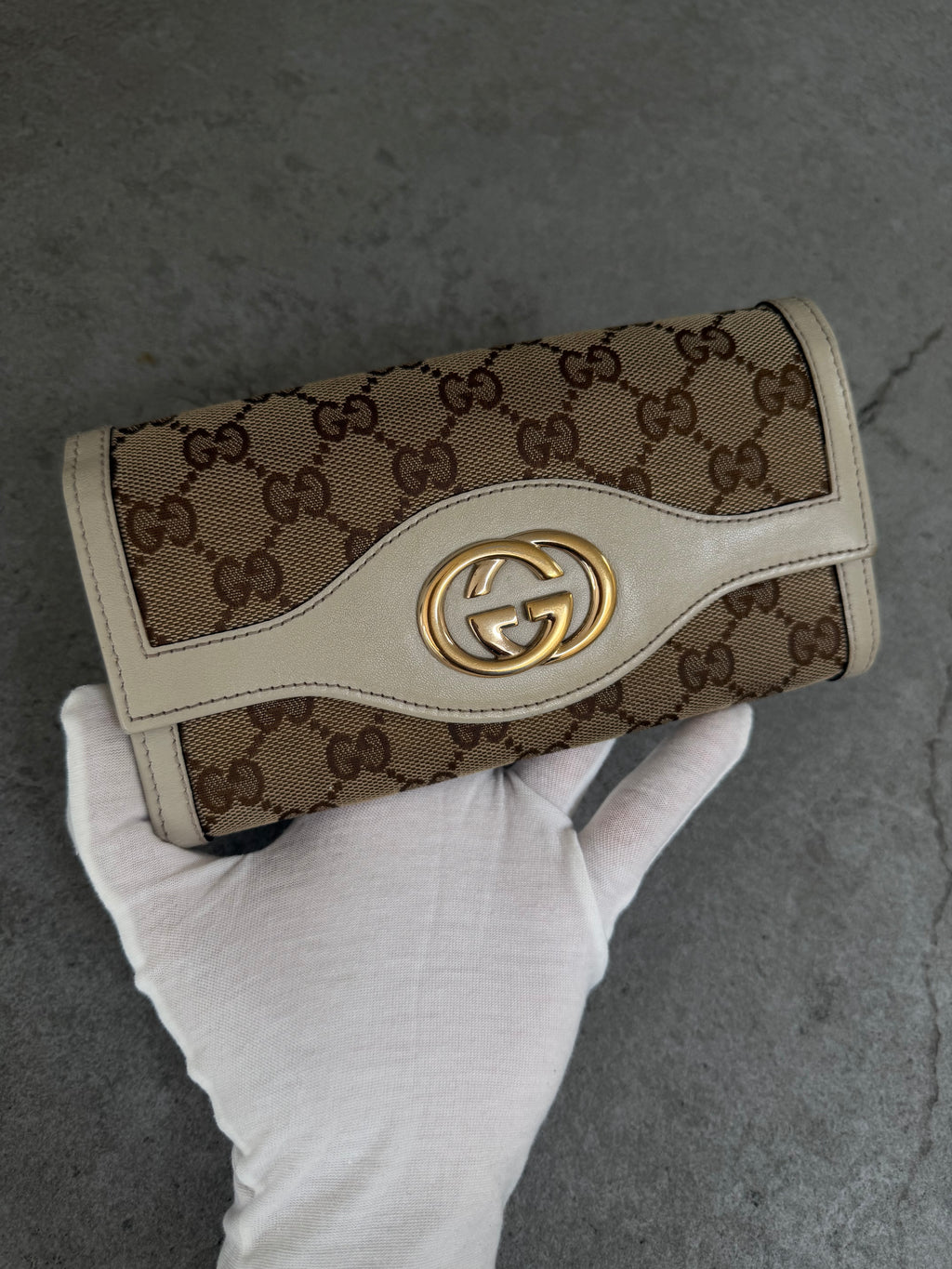 Gucci GG Monogram Canvas Continental Flap Wallet