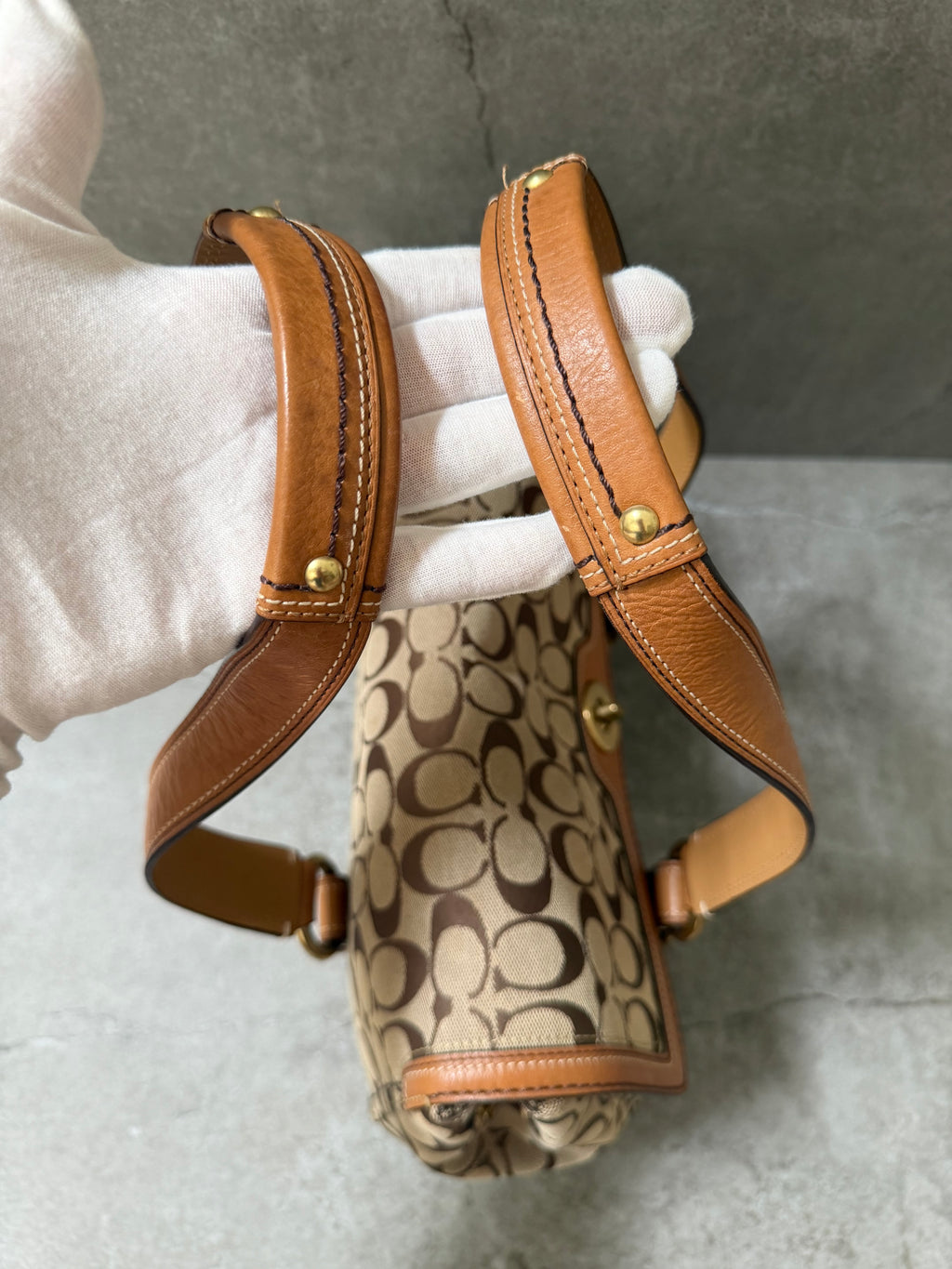 Coach Signature Canvas Flap Shoulder Bag Chestnut