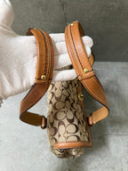 Coach Signature Canvas Flap Shoulder Bag Chestnut
