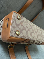 Coach Signature Canvas Flap Shoulder Bag Chestnut