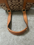 Coach Signature Canvas Flap Shoulder Bag Chestnut
