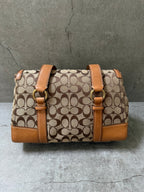 Coach Signature Canvas Flap Shoulder Bag Chestnut