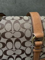 Coach Signature Canvas Flap Shoulder Bag Chestnut