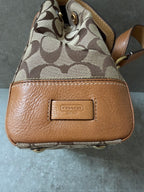 Coach Signature Canvas Flap Shoulder Bag Chestnut
