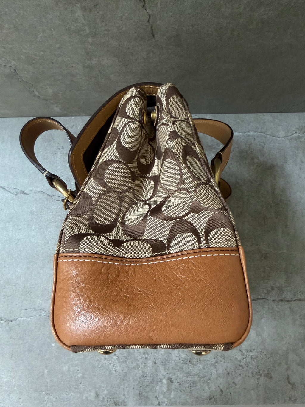 Coach Signature Canvas Flap Shoulder Bag Chestnut
