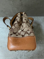 Coach Signature Canvas Flap Shoulder Bag Chestnut