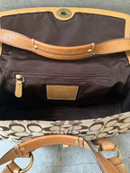 Coach Signature Canvas Flap Shoulder Bag Chestnut