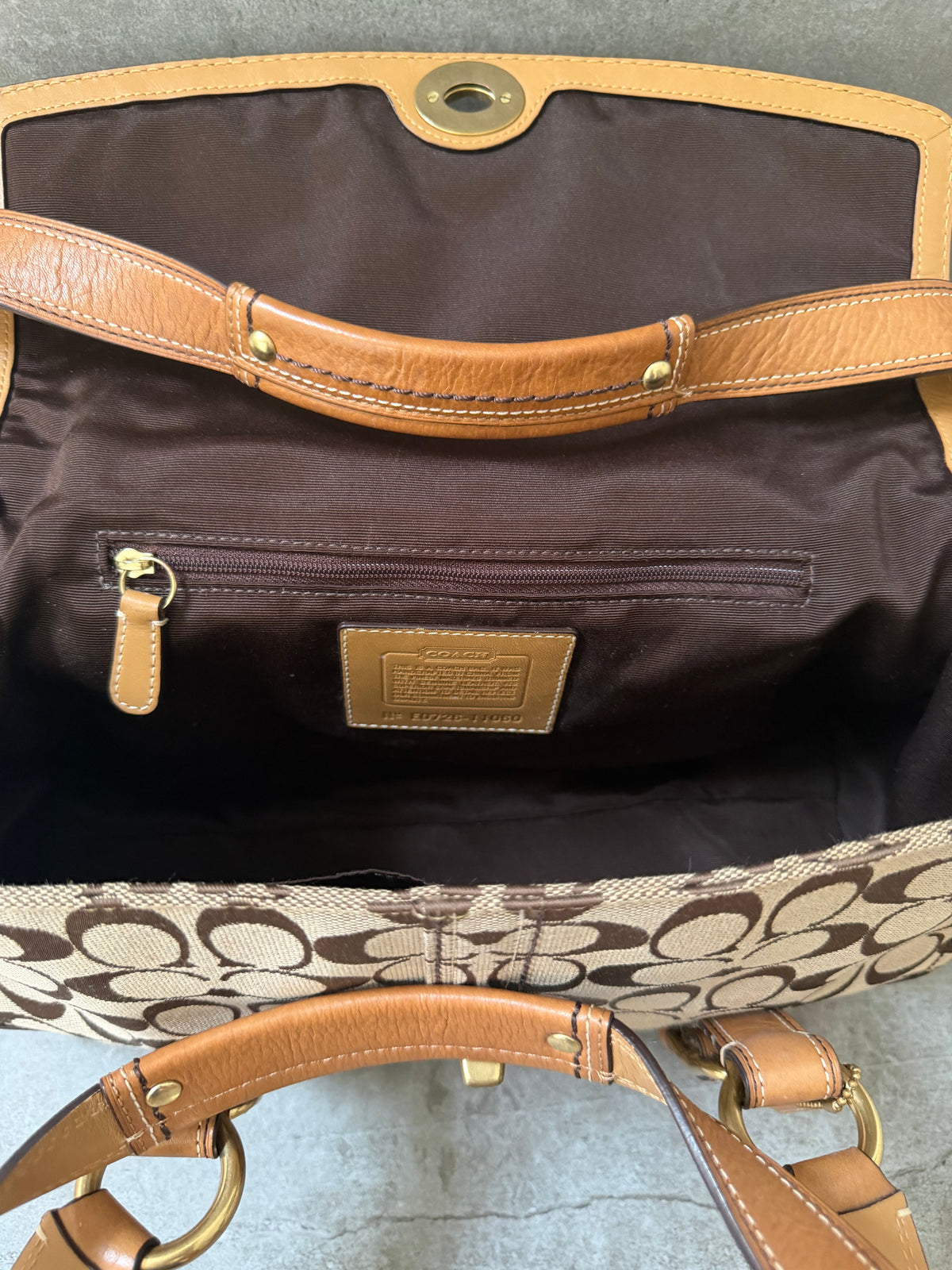 Coach Signature Canvas Flap Shoulder Bag Chestnut