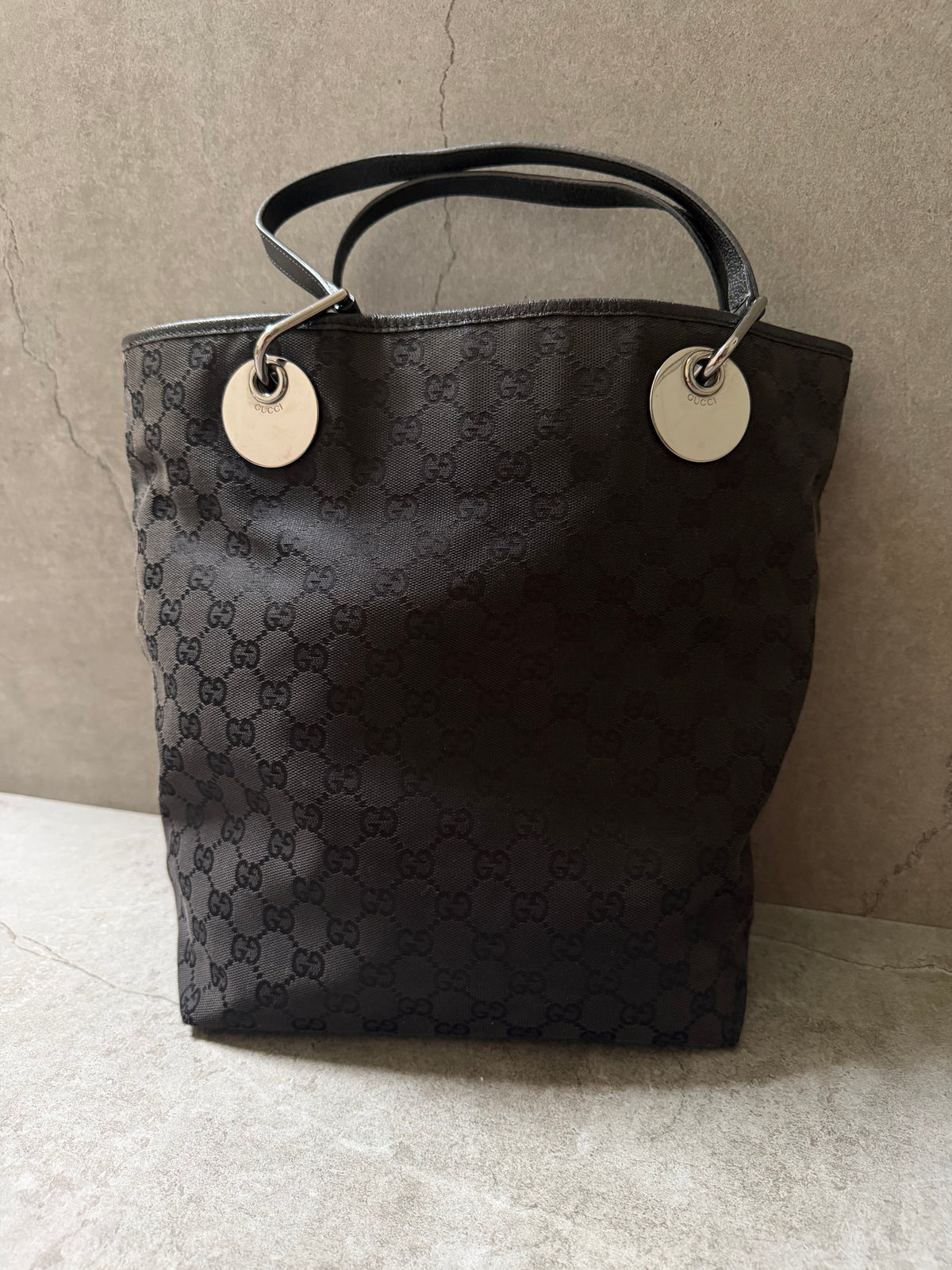 Gucci Black GG Monogram Canvas Mini Eclipse Tote Bag