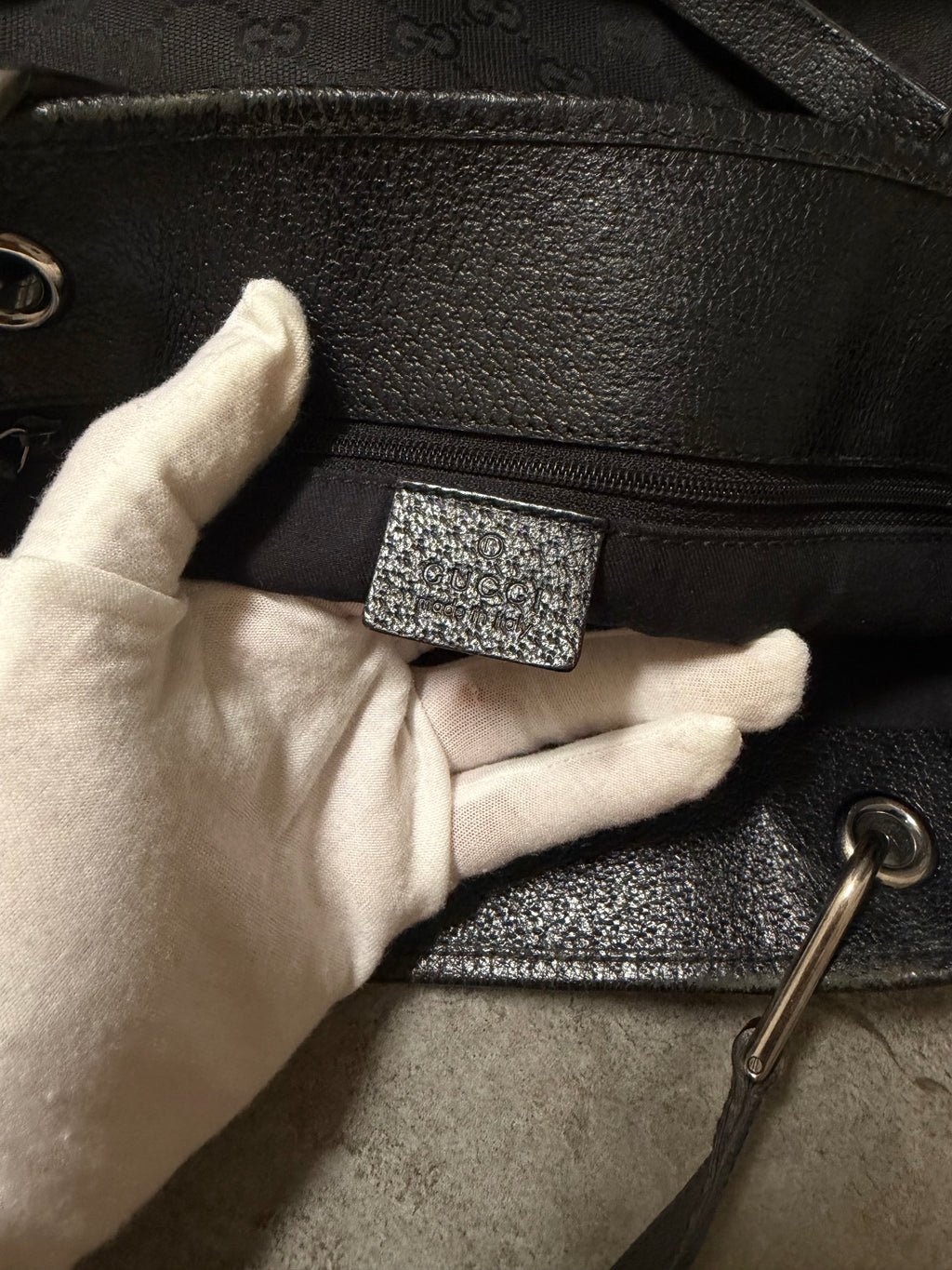 Gucci Black GG Monogram Canvas Mini Eclipse Tote Bag