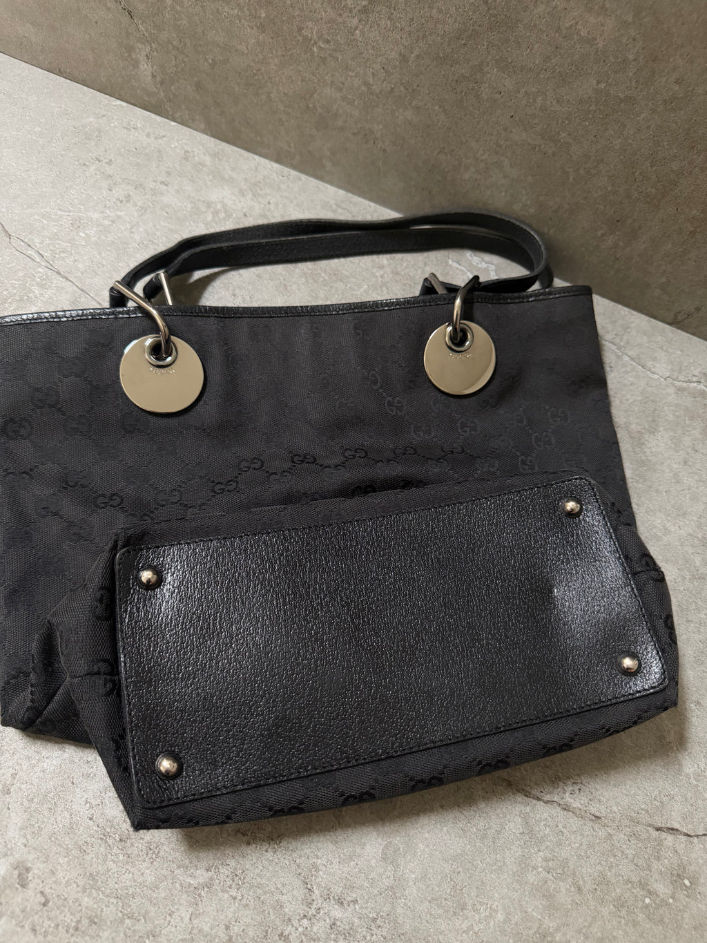 Gucci Black GG Monogram Canvas Mini Eclipse Tote Bag