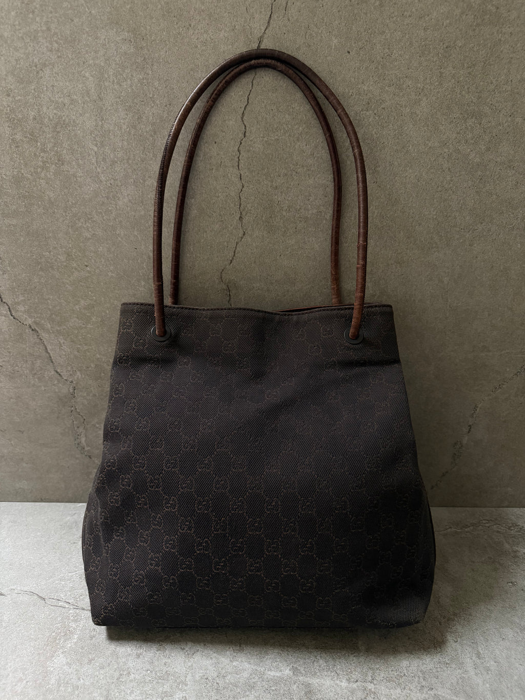 Gucci Brown GG Monogram Canvas Shoulder Bag