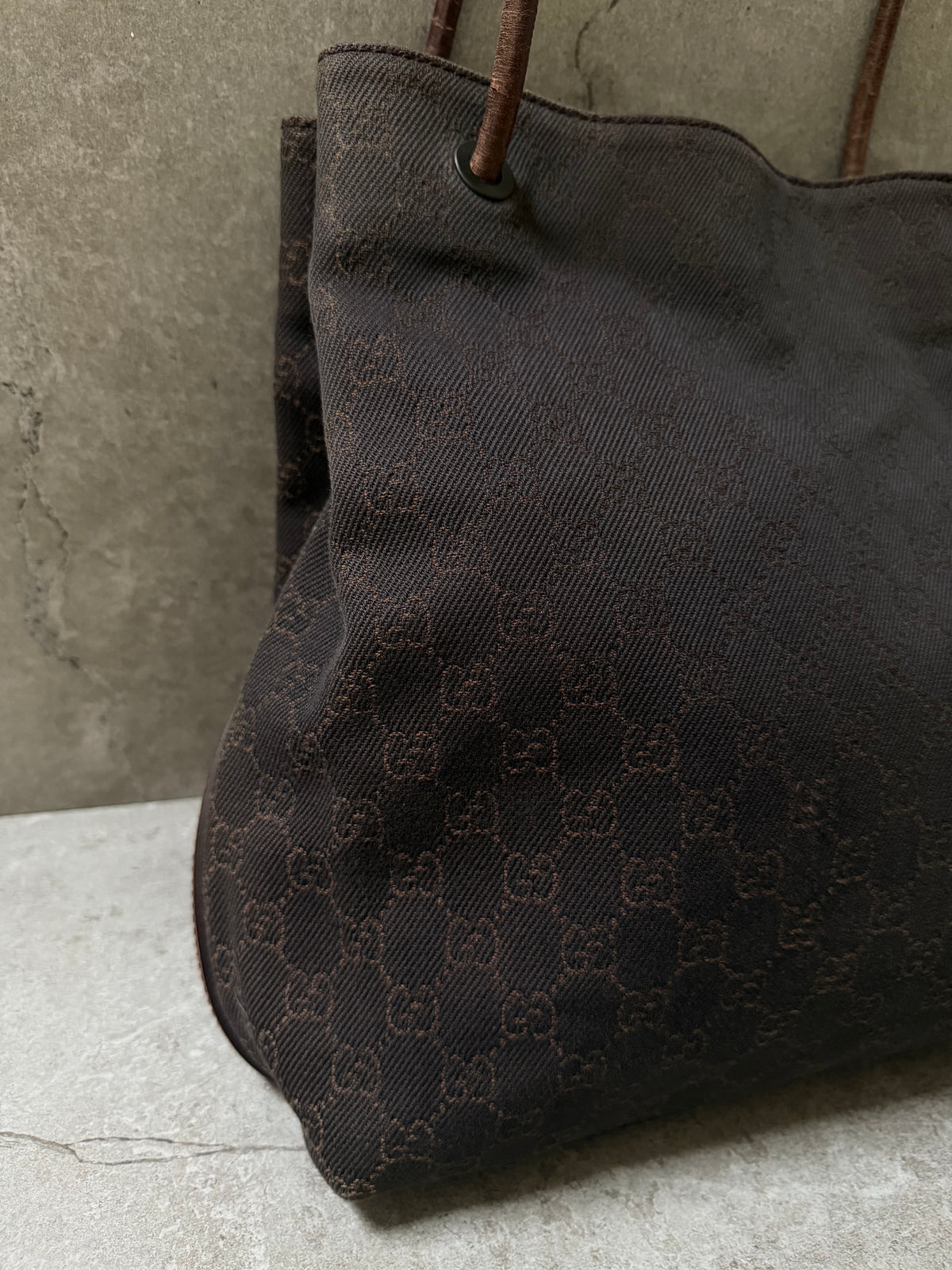Gucci Brown GG Monogram Canvas Shoulder Bag