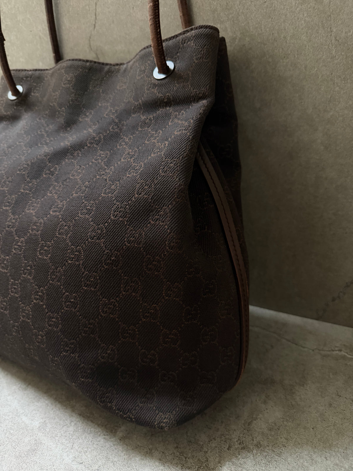 Gucci Brown GG Monogram Canvas Shoulder Bag