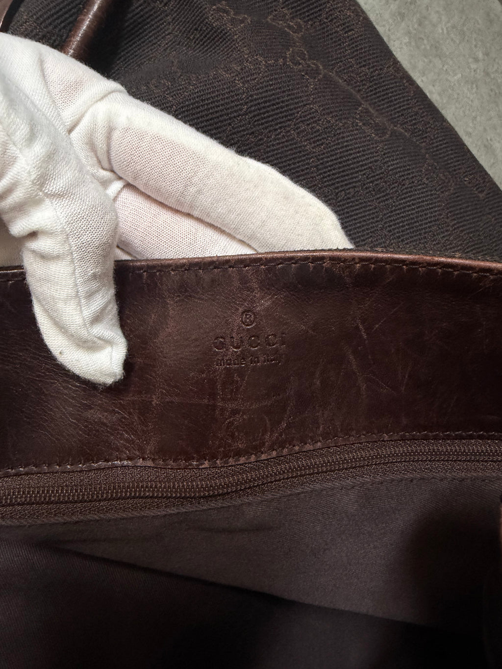 Gucci Brown GG Monogram Canvas Shoulder Bag