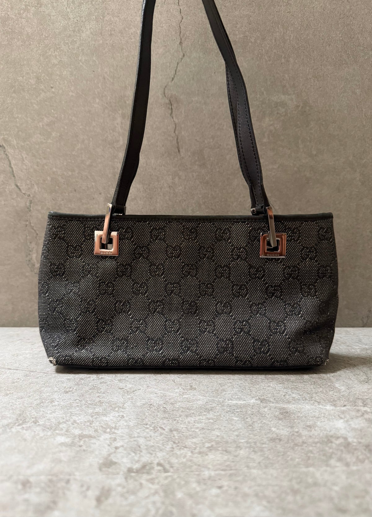 Gucci Black GG Monogram Canvas Mini Shoulder Bag Pochette