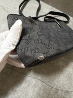 Gucci Black GG Monogram Canvas Mini Shoulder Bag Pochette