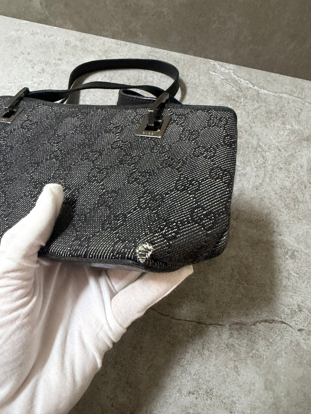 Gucci Black GG Monogram Canvas Mini Shoulder Bag Pochette