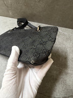 Gucci Black GG Monogram Canvas Mini Shoulder Bag Pochette