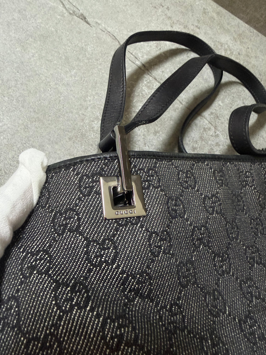 Gucci Black GG Monogram Canvas Mini Shoulder Bag Pochette