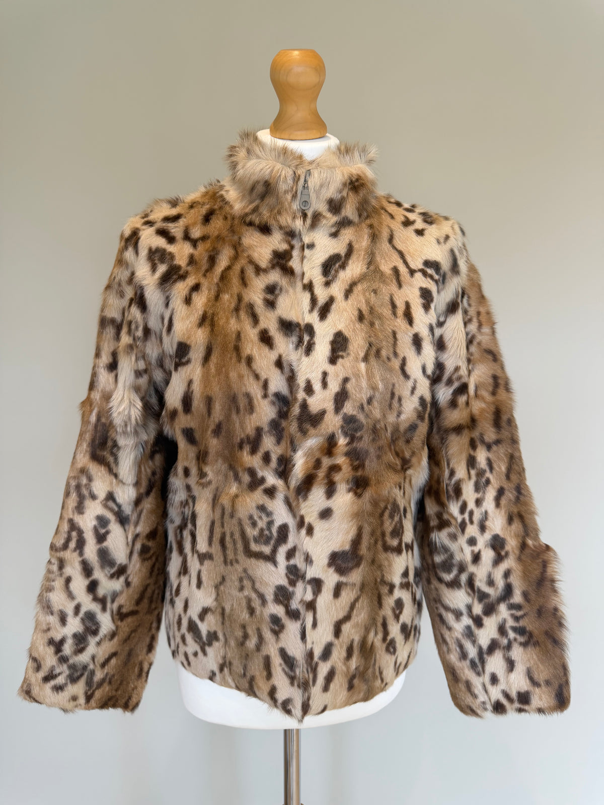 Vintage Pola Amian Leopard Print Goat Fur Jacket - S