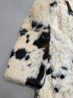 Vintage Partina Curly Cow Print Fur Coat - S