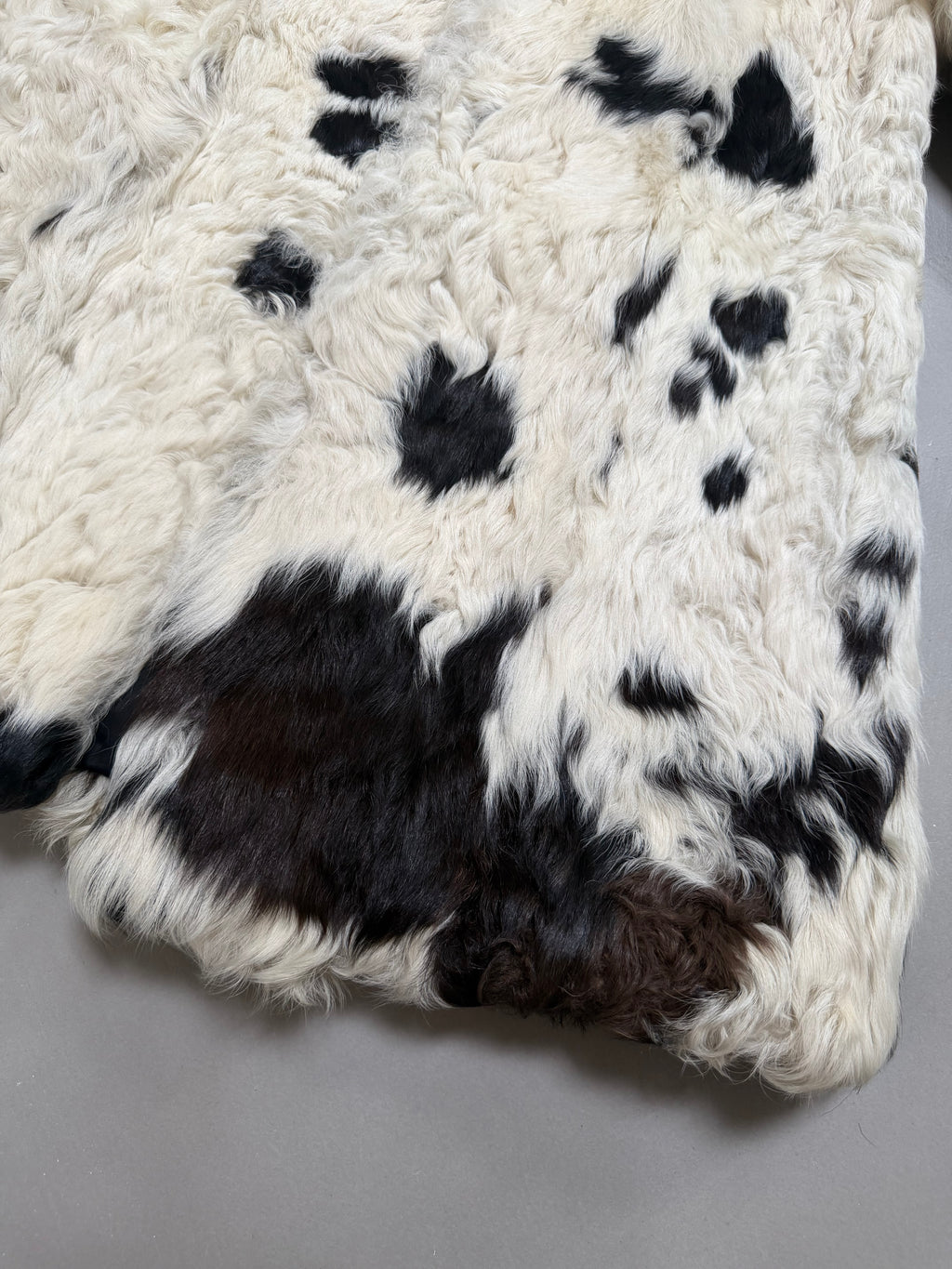 Vintage Partina Curly Cow Print Fur Coat - S