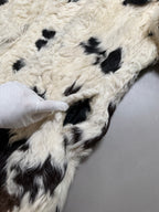 Vintage Partina Curly Cow Print Fur Coat - S