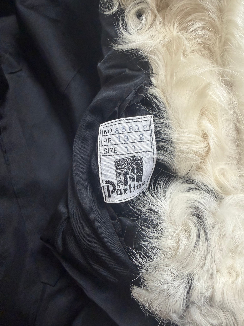 Vintage Partina Curly Cow Print Fur Coat - S