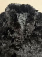 Vintage Jet Black Rabbit Fur Coat - M