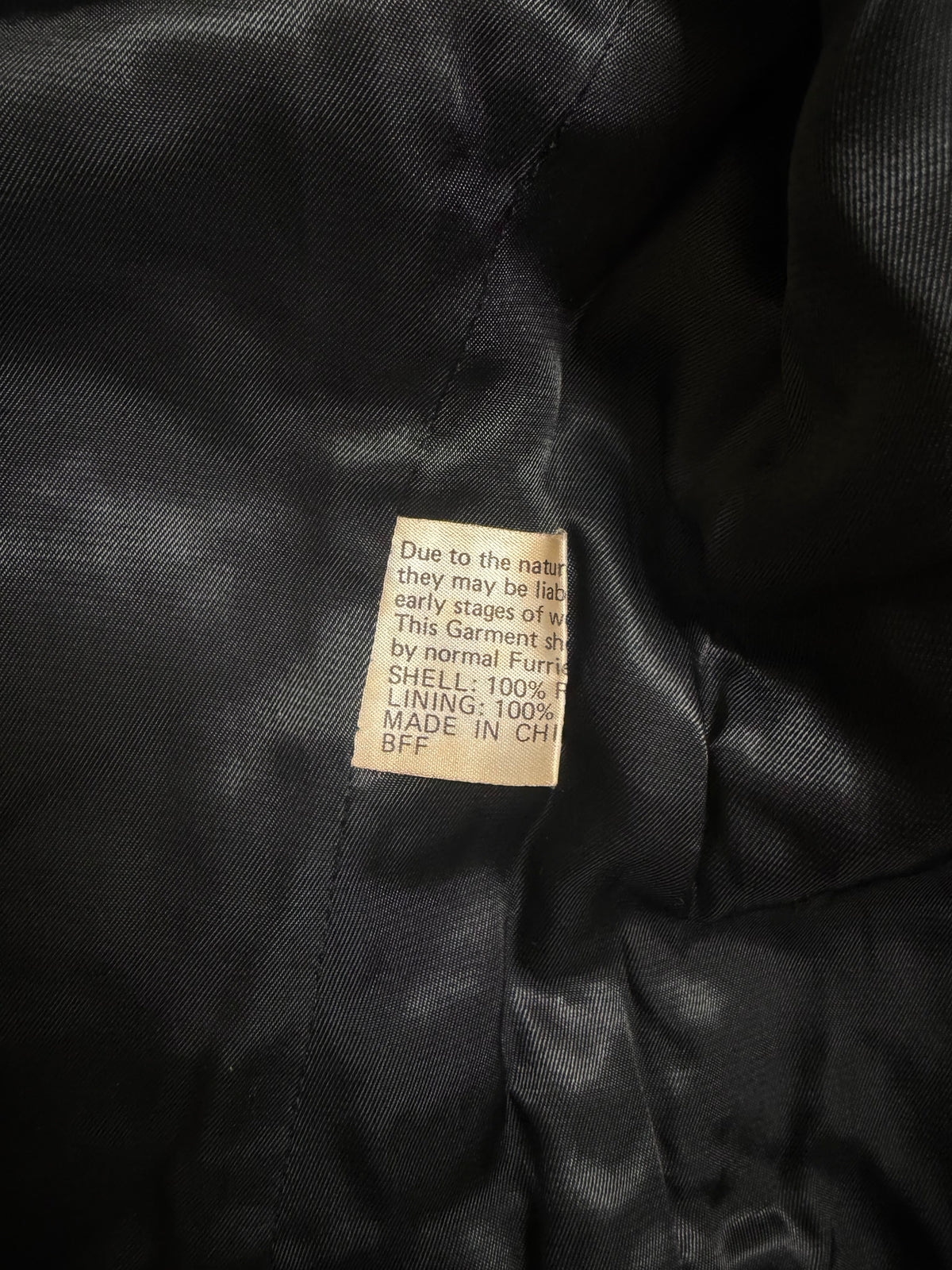 Vintage Jet Black Rabbit Fur Coat - M