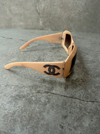 Chanel Mother of Pearl Logo Peach Sunglasses 5076-H