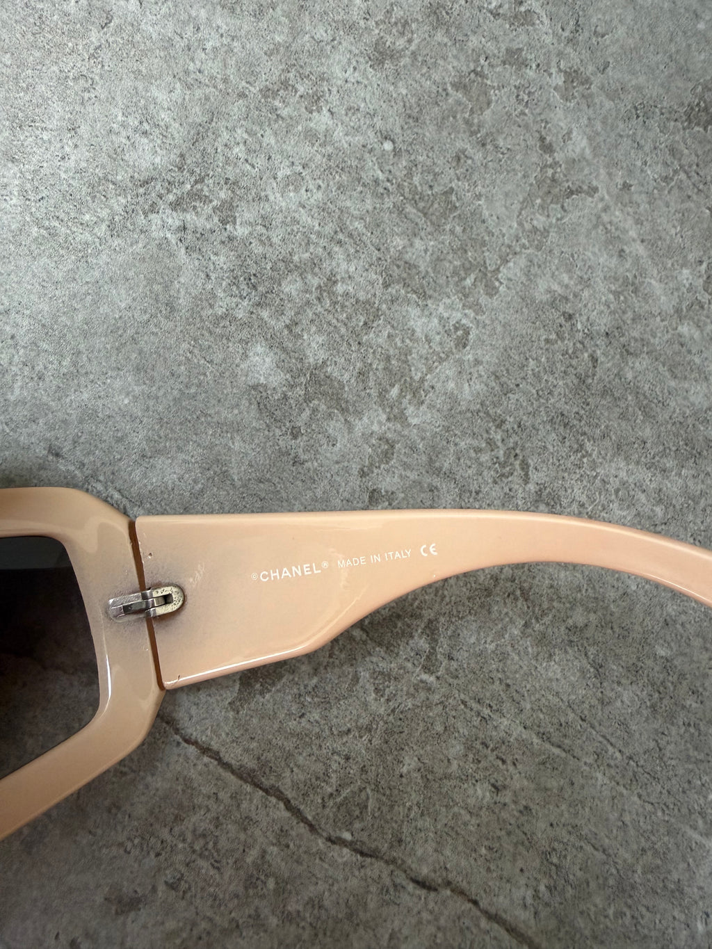 Chanel Mother of Pearl Logo Peach Sunglasses 5076-H