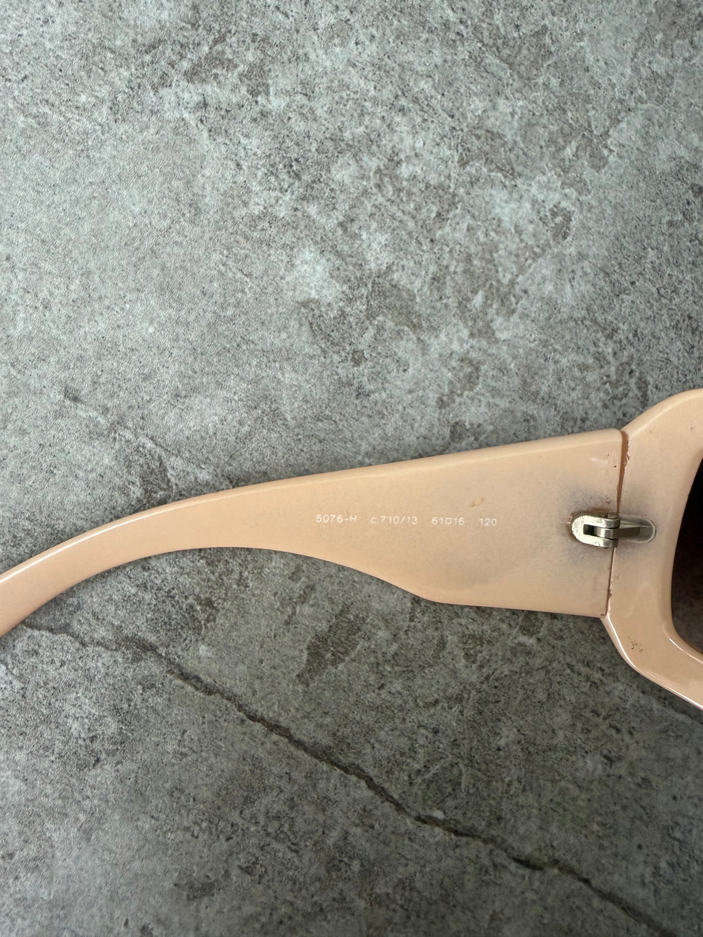 Chanel Mother of Pearl Logo Peach Sunglasses 5076-H